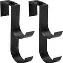 codree 2 Pcs Adjustable Pool Fence Hooks for Pool Equipment, Black Heavy Duty Fence Hooks for Pool Poles, Slipe-on Fence Hanger for Pool Hose Pool Skimmer, Fits 1.4 Inch to 3 Inch Railing