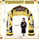 Hollowfly 8 ft Class of 2026 Graduation Inflatable Arch Outdoor Decorations, Black and Gold Congrats Grad Blow up Inflatable Archway with LED Lights for Yard Lawn Graduation Party Photo Props Decor