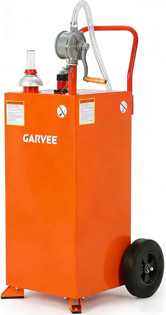 Garvee 30 Gallon Fuel Caddy with Transfer Pump, Orange