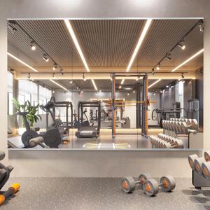 Pertetey Home Gym Mirror, 48X24 Inch(Each)-3Pack Wall Mounted Large Frameless Tempered Glass Mirror, Idea for Gym, Yoga, Bedroom, Dance Studio, Living Room