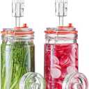 JILLMO Fermentation Jar with Weight, 1 Liter Fermenting Jar with Fermentation Weights and Airlocks, Pack of 2