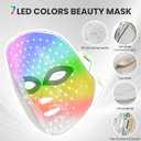 7-1 Colors Red Light Therapy For FaceLED Facial Skin Care Mask,Red Light Mask for Face, LED Facial Mask Light,Salon or Home,White.