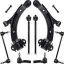 AUQDD 8Pc Front End Suspension Kit Fit For 11-14 Fo-rd Mustang (2014 for GT, Base), 2 Lower Control Arm w/Ball Joint 2 Sway Bar Link 4 Outer & Inner Tie Rod End (# K622155 K80899 EV800801 ES80805)