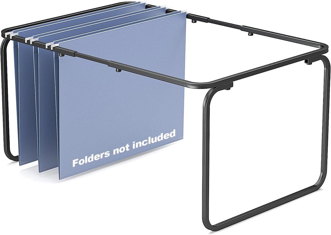 TOPCJ Legal/Letter Size Hanging File Folder Frame,Adjustable Length 16 to 25 inches,Heavy Duty Steel File Cabinet/Drawers Organizer Insert,Hanging Folder Holder for Desktop,12.598" W X 9.45" H,1 Pack