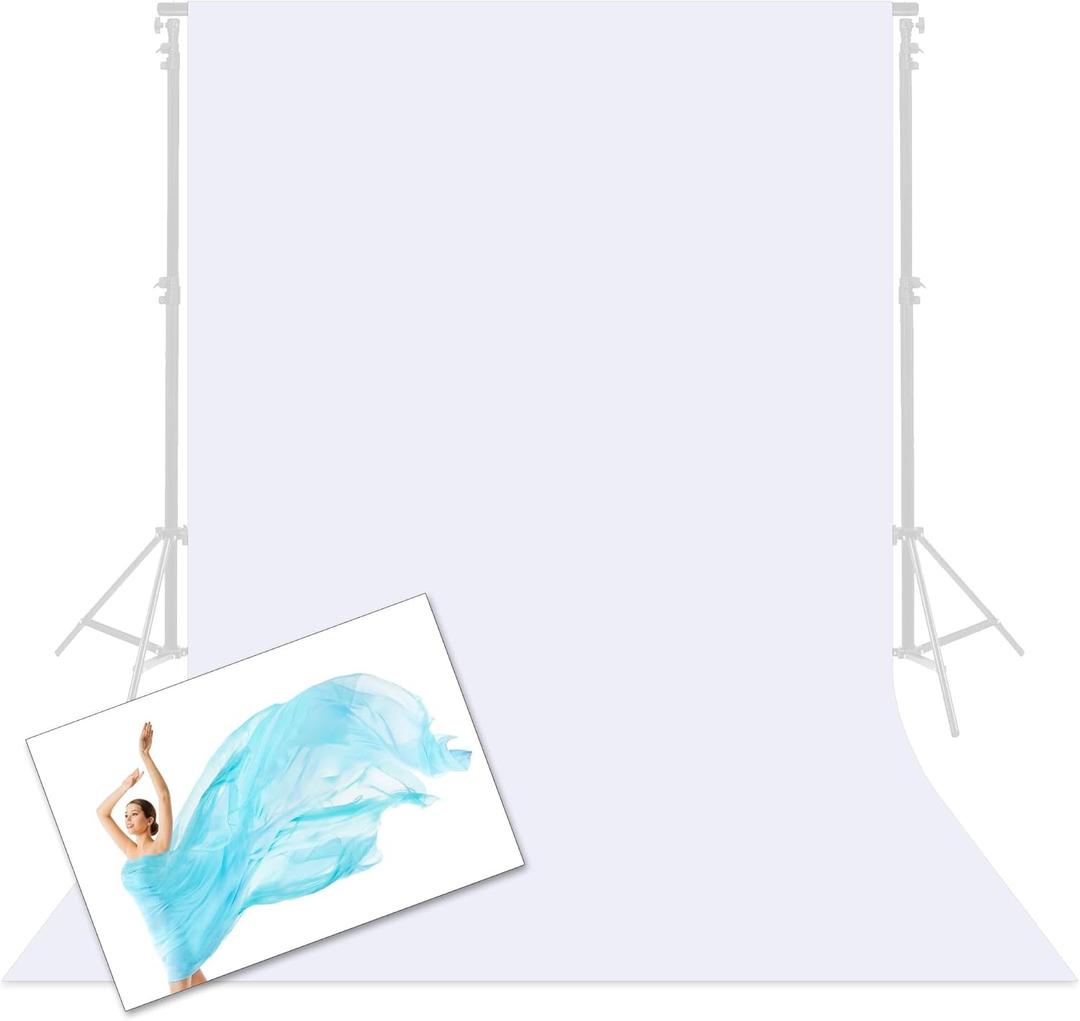 Prism 100% Cotton Extra Thick Professional Photography Backdrop 8x14 ft White, Brushed for Low Light Reflectance and Bleed Through, Sustainable Organic Cotton Muslin with No Microplastic Shedding