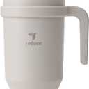 REDUCE Reusable 50 oz Cold1 Water Tumbler – Ergonomic Handle – Double-Wall Insulation – Sturdy Desktop/Tabletop Mug with Lid and Straw – BPA-Free – Stainless Steel for Gym, Home, Office – Casa Blanca