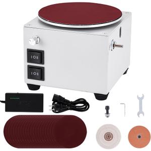 6 Inch Benchtop Disc Sander and 3 Inch Bench Grinder Machine for Wood, Crafts, Scissors Sanding, 6-inch Disc, 3-inch Sanding Wheel, Stepless Speed Control, Dual Motor Control