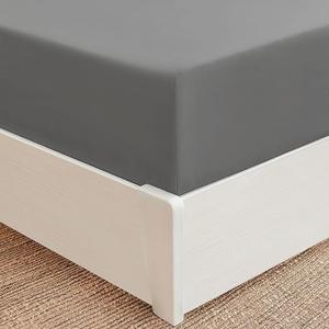 Mellanni Extra Deep Pocket Twin XL Fitted Sheet - Iconic Collection Bedding Sheets with up to 21 inch Deep Pocket - Soft & Cooling - Fade & Stain Resistant - 1 PC (Twin XL, Gray)