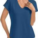 UNCLECAT Womens Crop Tops V Neck Cap Sleeve T Shirts Summer Basic Loose Fit Short Sleeves Tee Cute Trendy Clothes