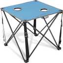 ARROWHEAD OUTDOOR 26” (66cm) Portable Camping Folding Table, 2 Cup Holders, Square, Carrying Case, Steel Frame, High-Grade 600D Canvas