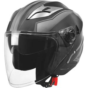 Motorcycle Scooter Helmet,Adult Open-face Motorbike Helmet Double Visor Fashion Personality for Men and Women DOT Approved (X-Large, GIAY)