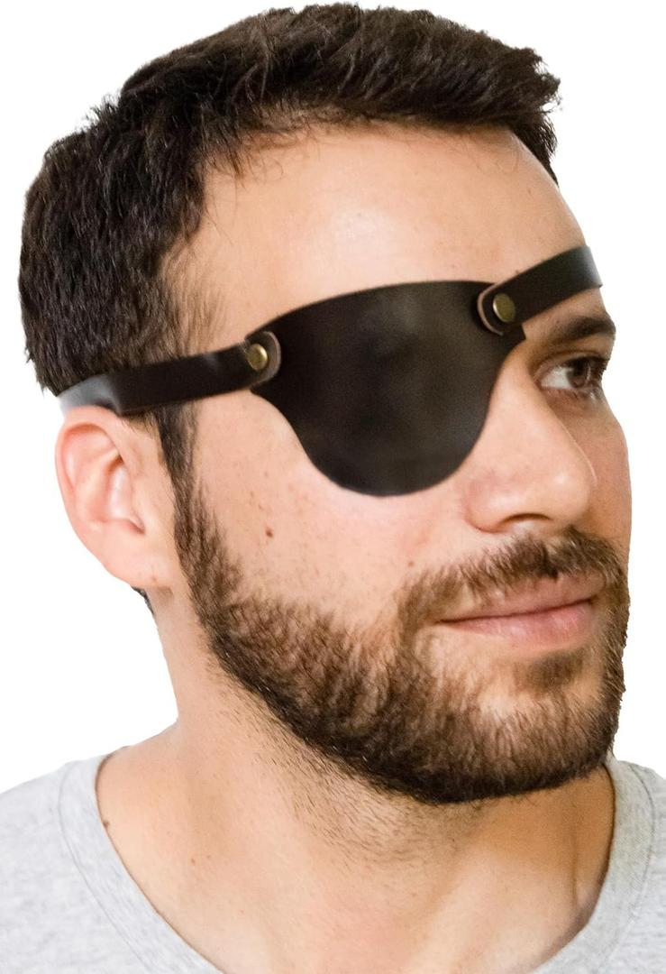 Andean Leather - Leather Eye Patch, Eye Patches for Adults, Pirate Eye Patch, Medical Eye Patch for Right and Left Eye (Dark Brown)