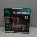 RBX Vinyl Coated Hand Weight Dumbbell Set - Hex Shaped, Roll Free for Body Building/Sculpting/Strength Training Exercise, (Set of 2) (5lb, Grey)