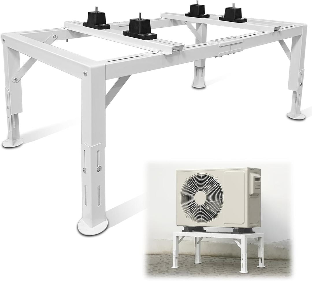 Mini Split Stand, Heavy Duty Adjustable Mini Split Ground Stand for 9000-36000 BTU Ductless Air Conditioners Heat Pumps, 440LBS Load Capacity