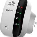 WiFi Extender Wireless Signal Range Booster, 300Mbps 2.4GHz Wi-Fi Repeater with Ethernet Port, 802.11b/g/n Wireless Internet Blast for Home, AP Mode/Wide Compatibility/Easy Setup, WPS Supported
