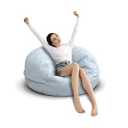 Bean Bag Chair for Adults 3FT, Soft Bean Bag Chairs for Teens & Girls' Bedroom, Removable Kids Comfy Fluffy Giant Round Beanbag Sofa Cover for Reading Chair Floor Chairs(No Filler Included) Light Gray