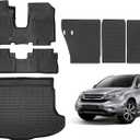 Naibeve Floor Mats for 2007-2011 Honda CRV | All Weather Custom Fit Floor Mats, Cargo Mat, Backrest Mats Interior Protector accessories