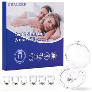 OHALEEP Anti Snoring Devices, Snore Stopper with Adjustable Magnet, Silicone Nose Clip Stop Snoring, Effective to Relieve Snoring, Snoring Solution for Comfortable and Quieter Sleep, White,M