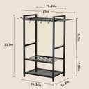 Homsorout Garden Garage Tool Organizer Yard Tool Organizer for Garage with 4 Hooks, Heavy duty Steel Garden Tool Rack Holds up to 48 Long Handled Yard tools for Storage