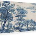 Wrapped Canvas Wall Art - Melissa Wang 'Azure Wilderness II' Wall Art for Living Room, Bedroom, or Office Décor - 16x32