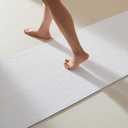 TYUU Bathroom Runner Rugs, Long Bath Mat Runner Washable Thin Quick Dry Low Pile Bathroom Runner Rugs Non Slip, White 24"x70", 2' x 5'10"