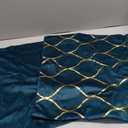 DEZENE 20x20 Inch Gold Velvet Throw Pillow Covers: 2 Pack Square Decorative Pillow Cases for Bedroom Sofa Couch Living Room, Teal