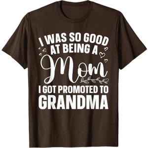 Grandma Art for Mom Women Grandmother Promoted to Grandma T-Shirt Medium