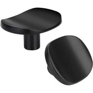 6 Pack Matte Black zinc Alloy Solid Cabinet Knobs,Black Single Hole Drawer Square knob Handles for Cabinets and Dresser Drawers Rustic