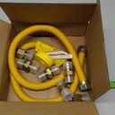 48" Flexible Gas Line Kit for Dryer, Stove, Range, Stainless Steel Gas Dryer Connector Kit, 5/8 in.OD(1/2 in. IDDryer Gas Line with Connector 1/2" FIP & 1/2" MIP & 3/4" MIP Fitting