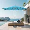HOMSHADE Outdoor Patio Umbrella - Market Table Pool Deck Umbrella with Push Button Tilt, Crank, UPF50+ UV Protection and Sturdy Ribs, 3-Year Fade Resistance, 220GSM Solution-Dyed Fabric (No base), Size: 7.5FT