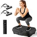 ALSO GO Vibration Plate Exercise Machine, 3 Workout Modes & 120-Level Vibration Platform for Weight Loss/Lymphatic Drainage, 400lbs Capacity Vibration Board with Resistance Bands for Full Body Workout