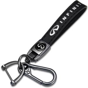 Genuine Black Leather Car Keychain For Infiniti G35 G37 M45 FX45 Q50 QX50 Q60 QX60 Q70 QX80 Car Keyring Keychains Strap