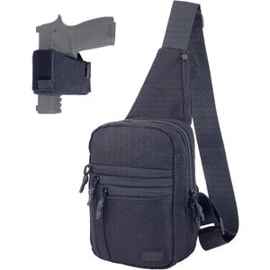 Tactical Sling Chest Bag Concealed Carry Bags with Holder EDC Shoulder Crossbody Casual (Black)