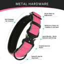 Dog Collar for Small Medium Large Dogs, Reflective, Adjustable Heavy Duty Dog Collar, Soft Neoprene Padded Comfortable for Walking (Pink, M)