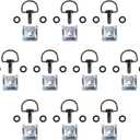 MOTO4U Motorcycle Quick Release Race Fasteners 1/4 Turn 17mm D-Ring Length Type C in Black Chrome (10 Pack)