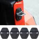 YOCTM Door Lock Decoration Cover for 2018-2026 Jeep Wrangler JL JLU 4XE Unlimited Sahara Sports Rubicon Gladiator JT Door Lock Cover Parts Accessories Black (Door) (Pack of 4)