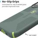 Speck CANDYSHELL Grip +MS Case for iPhone 17 - NEO DRAB/Glow Green | Slim Protective Grip | Drop Protection | MagSafe Compatible