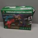 Dinosaur Shooting Toy for Boys Girls, Movable Target Shooting Games with 2 Air Pump Launcher, 48 Foam Balls, LED Score Record, Spray Effect & Sound, Competition Game Gift for Kids 5 6+ (Green)