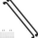 ZUEXT 2 Pack 42 Inch Extra Long Matte Black Bathroom Grab Bars, 1.25" Dia