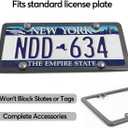 Real Carbon Fiber License Plate Frame Kit, Carbon Fiber License Plate Holder with Complete Accessories (Slim Edge & 4 Holes)