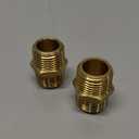1/2 inch x 1/2 inch NPT Brass Hex Nipple Male Pipe Adapter, Thread 0.75" OD to 0.75" OD (2 Piece)