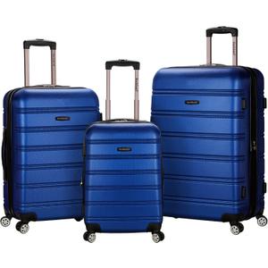 Rockland Melbourne Hardside 3 Piece Expandable Spinner Wheel Luggage Set, (20"/24"/28"), Blue