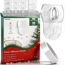100 Clips + 120 Adhesive Strips, Clear Mini Light Clips, Strips Hooks, Small Self-Adhesive Hooks, Indoor Christmas/Festival Decoration,Hooks Small