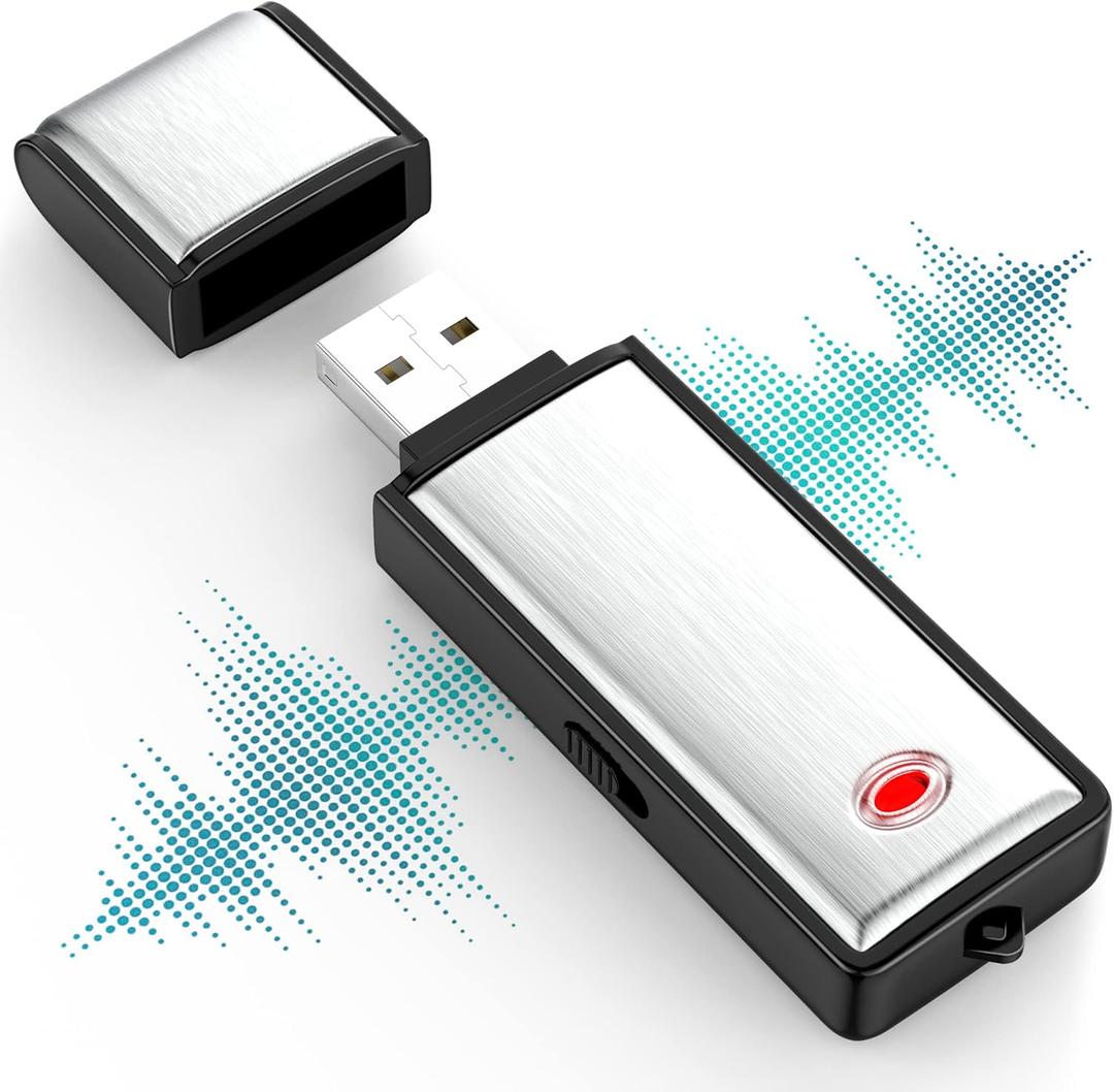 32G Voice Recorder, Digital Audio Recorder with 750 Hours Recording Capacity Noise Reduction USB Recording Device Rechargeable Voice Recorder for Lecture,Interview,Meeting Class