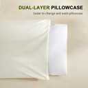 20"X26" Large Organic Buckwheat Pillow with Dual-Layer Pillowcase and Extra Buckwheat Hulls, Adjust Height and Firmness, Neck Support Pillow for Back and Side Sleepers (Off-white)