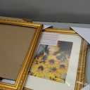 Splinterix 12x16 Gold Picture Frames Set of 2, Ornate Vintage 12 x 16 Photo Frames for Wall Decor or Tabletop Display, 16x12 Gold Frames with Real Glass, Display 8.5x11 Pictures with Mat or 12x16 without Mat for Antique Dco