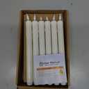 Homemory 12 Pcs Plastic Flameless Taper Candles with Remote Timer Dimmer, White Taper Candles Battery Operated with Flickering Flame Light Lifelike Led Candlesticks for Indoor Decoration 9.6 Inches