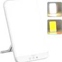 Wobrikosee Light Therapy Lamp, Ultra-Thin UV-Free 10000 Lux Therapy Light, Timer Function, Adjustable Brightness Levels, Two Color Temperature, 90 Rotatable Stand for a Happy Life (White)