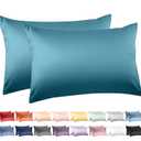 Deep Dream 100% Cotton Pillow Cases Standard Size Set of 2, 600 Thread Count Cotton Pillowcases Standard, White Pillow Cases Set of 2 with Envelop Closure, 20x36 Inches(Dark Teal)