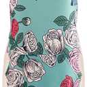 Floral Apron for Women with Pockets, Adjustable Chef Aprons for Kitchen, Cooking, BBQ & Grill (Green)